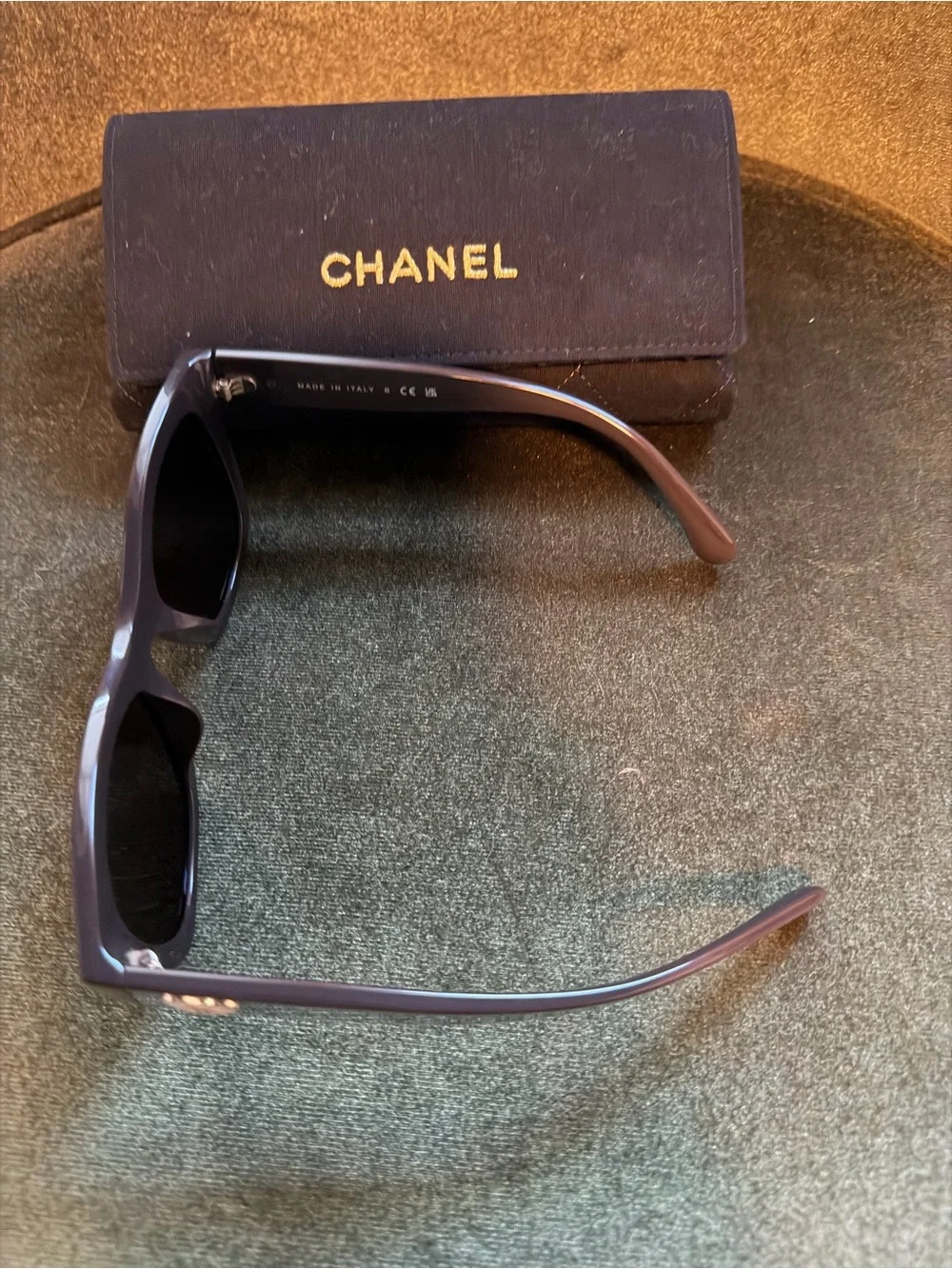 CHANEL Brown Frame Sunglasses with Black Lenses